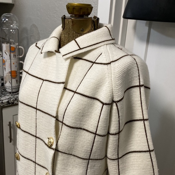 LILLY OF CALIFORNIA VINTAGE CREAM SWEATER JACKET  LARGE - Picture 4 of 16